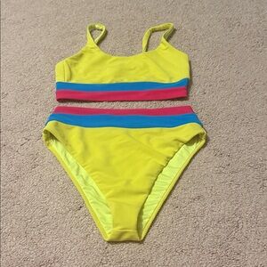 Beach Riot Retro Brights Mackenzie Top Heidi Bottom Ribbed Colorblock Bikini Set